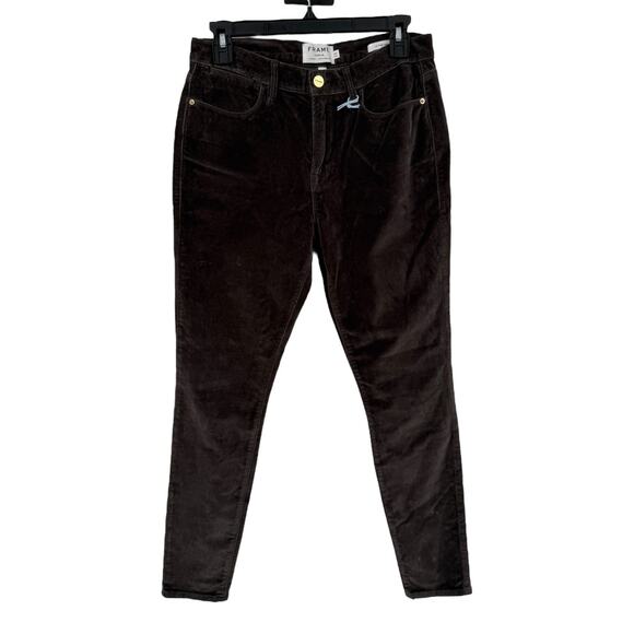 Frame Jeans Le High Skinny Velveteen Velour dark gray size 28 - Picture 1 of 9